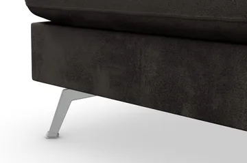 Ocean Lyx 6-sits Vänstervänd U-formad Soffa med Divan och Schäslong + Fotpall i Sammet - Mörkgrå - Möbler - Soffa - Sammetssoffa