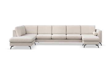 Ocean Lyx 6-sits Vänstervänd U-formad Soffa med Divan och Schäslong + Fotpall i Tyg