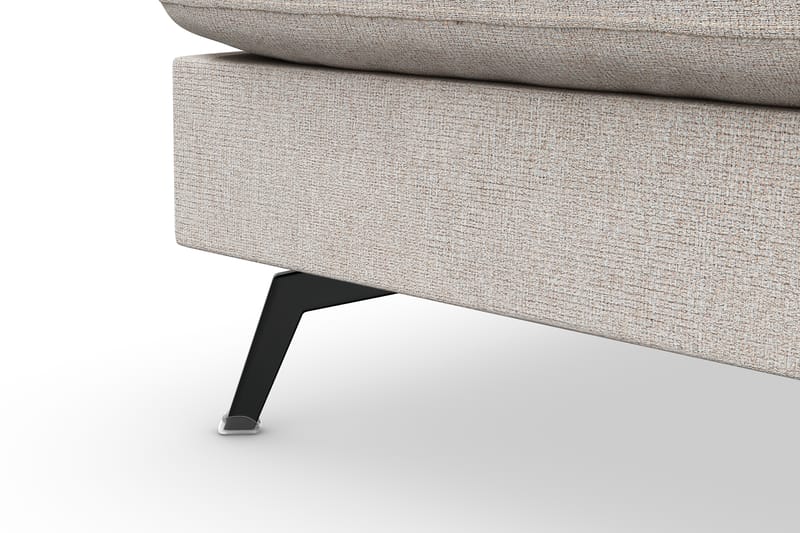 Ocean Lyx 6-sits Vänstervänd U-formad Soffa med Divan och Schäslong + Fotpall i Tyg - Beige - Möbler - Soffa - Divansoffa & schäslongsoffa