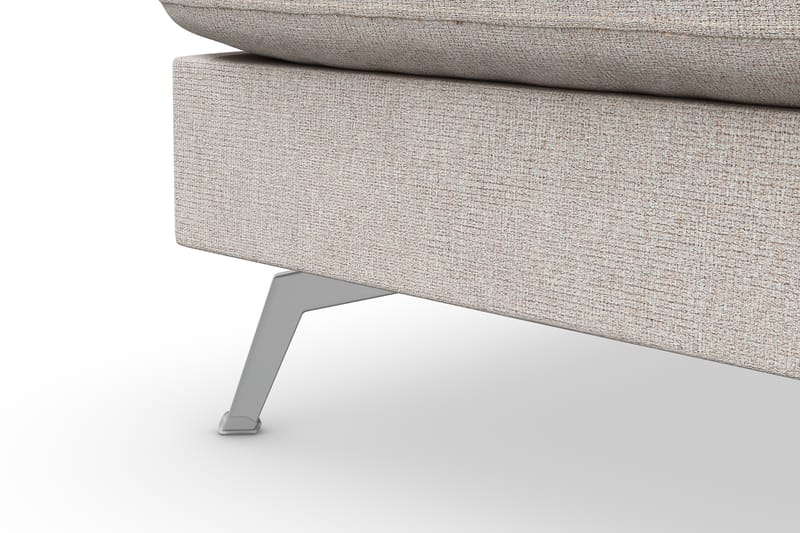 Ocean Lyx 6-sits Vänstervänd U-formad Soffa med Divan och Schäslong + Fotpall i Tyg - Beige - Möbler - Soffa - Divansoffa & schäslongsoffa