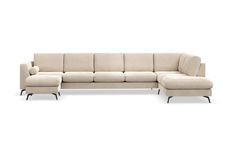 Ocean Lyx U-soffa med Schäslong Höger - Beige - Möbler - Soffa - Sammetssoffa