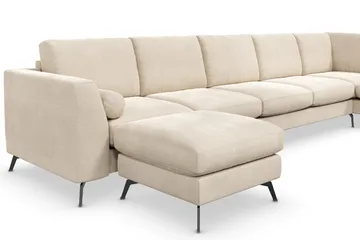 Ocean Lyx U-soffa med Schäslong Höger - Beige - Möbler - Soffa - Sammetssoffa