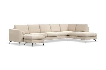 Ocean Lyx U-soffa med Schäslong Höger - Beige - Möbler - Soffa - Sammetssoffa