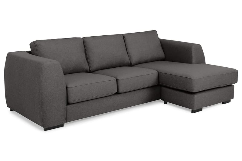 Optus 3-sits Vändbar L-formad Divansoffa i Tyg - Mörkgrå - Möbler - Soffa - Divansoffa & schäslongsoffa - 3 sits soffa med divan