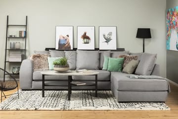 Optus 4-sits Högervänd L-formad Schäslongsoffa i Tyg inkl Kuvertkuddar - Ljusgrå - Möbler - Soffa - Divansoffa & schäslongsoffa - 3 sits soffa med divan