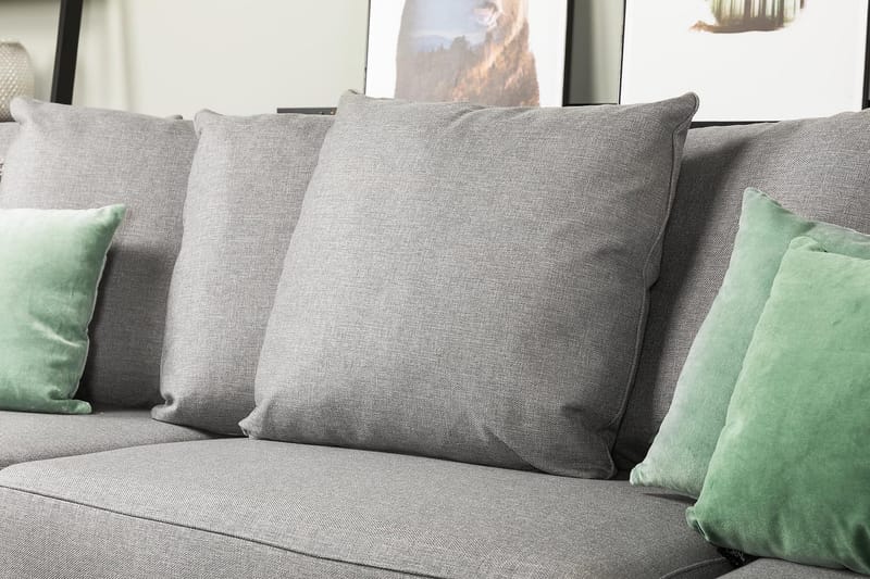 Optus 4-sits Högervänd L-formad Schäslongsoffa i Tyg inkl Kuvertkuddar - Ljusgrå - Möbler - Soffa - Divansoffa & schäslongsoffa - 3 sits soffa med divan