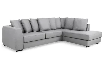 Optus 4-sits Högervänd L-formad Schäslongsoffa i Tyg inkl Kuvertkuddar - Ljusgrå - Möbler - Soffa - Divansoffa & schäslongsoffa - 3 sits soffa med divan
