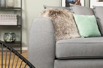 Optus 4-sits Högervänd L-formad Schäslongsoffa i Tyg inkl Kuvertkuddar - Ljusgrå - Möbler - Soffa - Divansoffa & schäslongsoffa - 3 sits soffa med divan