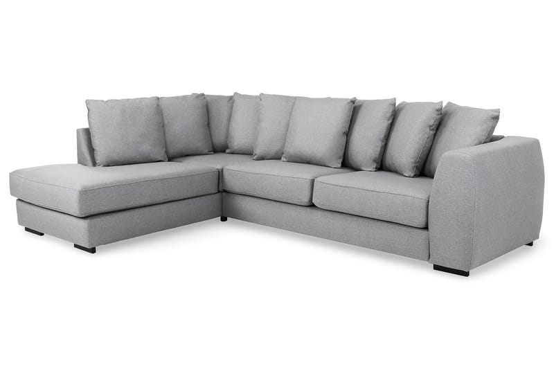 Optus 4-sits Vänstervänd L-formad Schäslongsoffa i Tyg inkl Kuvertkuddar - Ljusgrå - Möbler - Soffa - Divansoffa & schäslongsoffa - 3 sits soffa med divan