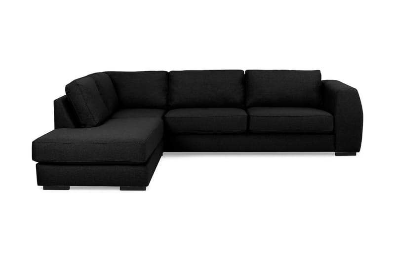 Optus 4-sits Vänstervänd L-formad Schäslongsoffa i Tyg - Svart - Möbler - Soffa - Divansoffa & schäslongsoffa - 3 sits soffa med divan