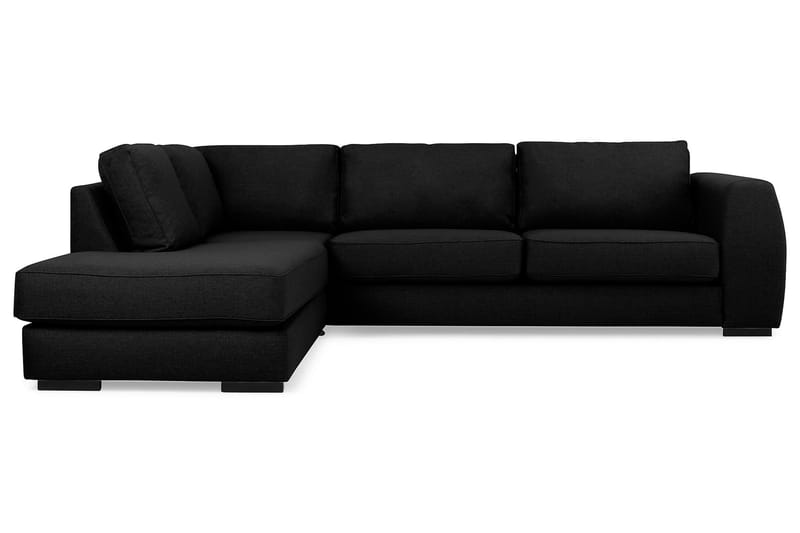 Optus 4-sits Vänstervänd L-formad Schäslongsoffa i Tyg - Svart - Möbler - Soffa - Divansoffa & schäslongsoffa - 3 sits soffa med divan