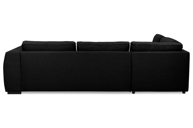 Optus 4-sits Vänstervänd L-formad Schäslongsoffa i Tyg - Svart - Möbler - Soffa - Divansoffa & schäslongsoffa - 4 sits soffa med divan