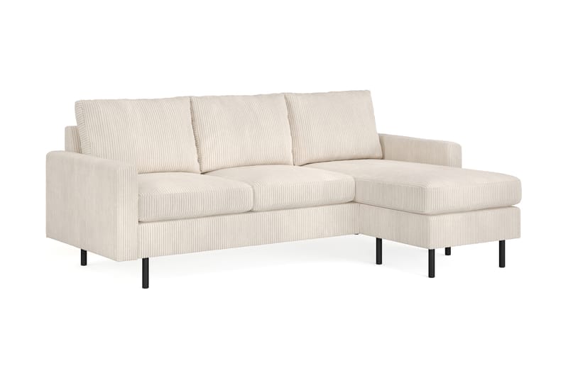 Peppe 3-sits Vändbar L-formad Divansoffa i Manchester 200 cm bred - Beige - Möbler - Soffa - Divansoffa & schäslongsoffa - 3 sits soffa med divan