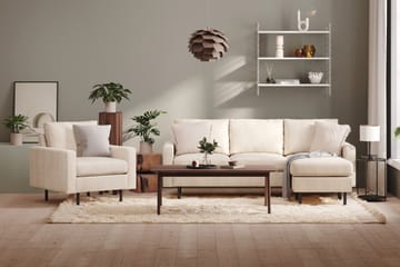 Peppe 3-sits Vändbar L-formad Divansoffa i Manchester 200 cm bred - Beige - Möbler - Soffa - Divansoffa & schäslongsoffa - 3 sits soffa med divan