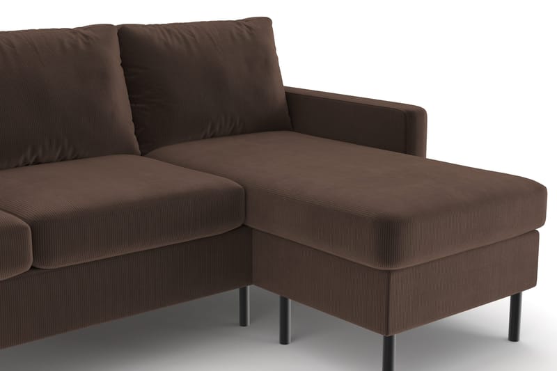 Peppe 3-sits Vändbar L-formad Divansoffa i Manchester - Brun - Möbler - Soffa - Divansoffa & schäslongsoffa - 3 sits soffa med divan