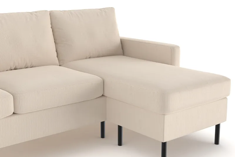 Peppe 3-sits Vändbar L-formad Divansoffa i Manchester - Greige - Möbler - Soffa - Divansoffa & schäslongsoffa - 3 sits soffa med divan