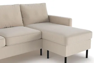 Peppe 3-sits Vändbar L-formad Divansoffa i Manchester - Greige - Möbler - Soffa - Divansoffa & schäslongsoffa - 3 sits soffa med divan