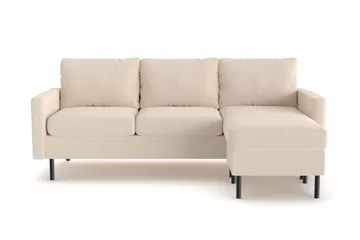 Peppe 3-sits Vändbar L-formad Divansoffa i Manchester - Greige - Möbler - Soffa - Divansoffa & schäslongsoffa - 3 sits soffa med divan