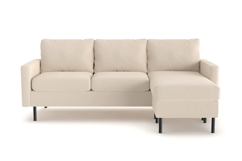 Peppe 3-sits Vändbar L-formad Divansoffa i Manchester - Greige - Möbler - Soffa - Divansoffa & schäslongsoffa - 3 sits soffa med divan