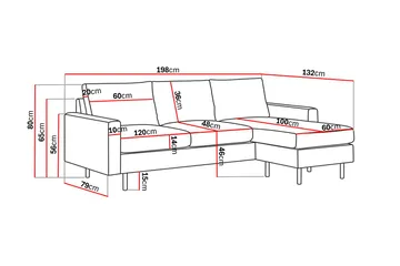 Peppe 3-sits Vändbar L-formad Divansoffa i Manchester - Mörkgrå - Möbler - Soffa - Divansoffa & schäslongsoffa - 3 sits soffa med divan