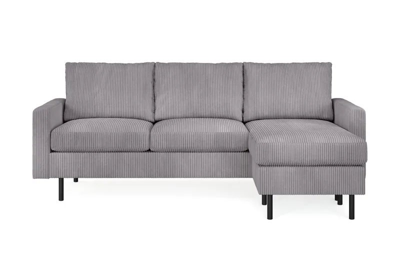 Peppe 3-sits Vändbar L-formad Divansoffa i Manchester - Mörkgrå - Möbler - Soffa - Divansoffa & schäslongsoffa - 3 sits soffa med divan