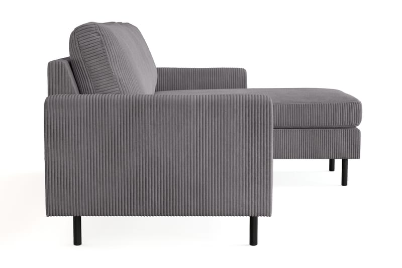 Peppe 3-sits Vändbar L-formad Divansoffa i Manchester - Mörkgrå - Möbler - Soffa - Divansoffa & schäslongsoffa - 3 sits soffa med divan