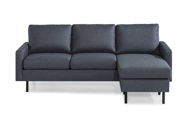 Peppe 3-sits Vändbar L-formad Divansoffa i Tyg - Mörkgrå - Möbler - Soffa - Divansoffa & schäslongsoffa - 3 sits soffa med divan
