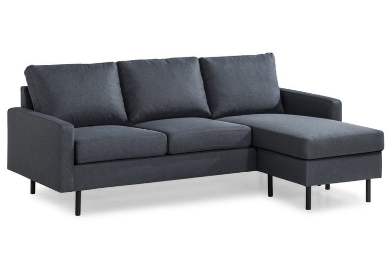 Peppe 3-sits Vändbar L-formad Divansoffa i Tyg - Mörkgrå - Möbler - Soffa - Divansoffa & schäslongsoffa - 3 sits soffa med divan
