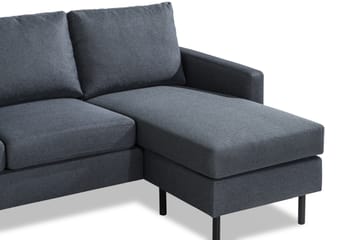 Peppe 3-sits Vändbar L-formad Divansoffa i Tyg - Mörkgrå - Möbler - Soffa - Divansoffa & schäslongsoffa - 3 sits soffa med divan