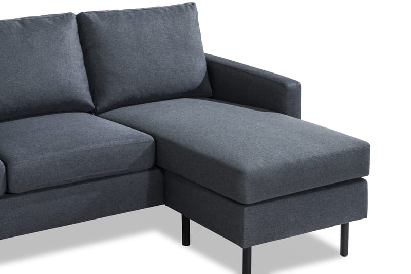 Peppe 3-sits Vändbar L-formad Divansoffa i Tyg - Mörkgrå - Möbler - Soffa - Divansoffa & schäslongsoffa - 3 sits soffa med divan