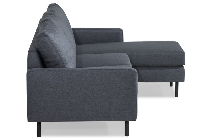 Peppe 3-sits Vändbar L-formad Divansoffa i Tyg - Mörkgrå - Möbler - Soffa - Divansoffa & schäslongsoffa - 3 sits soffa med divan