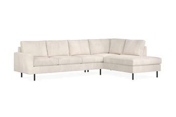 Peppe 4-sits Högervänd L-formad Schäslongsoffa i Manchester - Beige - Möbler - Soffa - Divansoffa & schäslongsoffa - 4 sits soffa med divan