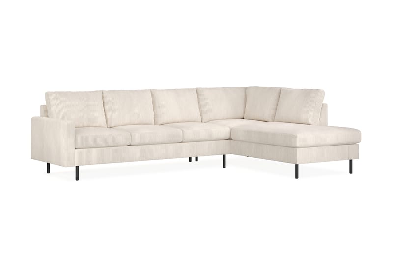 Peppe 4-sits Högervänd L-formad Schäslongsoffa i Manchester - Beige - Möbler - Soffa - Divansoffa & schäslongsoffa - 4 sits soffa med divan