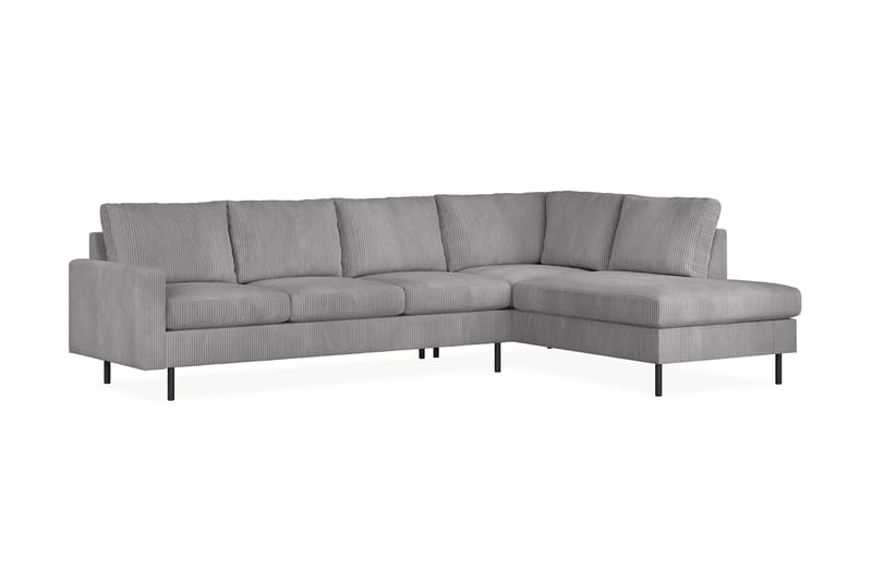 Peppe 4-sits Högervänd L-formad Schäslongsoffa i Manchester - Mörkgrå - Möbler - Soffa - Divansoffa & schäslongsoffa - 4 sits soffa med divan