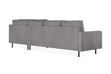 Peppe 4-sits Högervänd L-formad Schäslongsoffa i Manchester - Mörkgrå - Möbler - Soffa - Divansoffa & schäslongsoffa - 4 sits soffa med divan