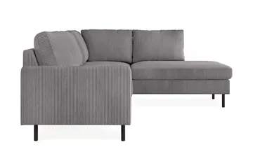 Peppe 4-sits Högervänd L-formad Schäslongsoffa i Manchester - Mörkgrå - Möbler - Soffa - Divansoffa & schäslongsoffa - 4 sits soffa med divan