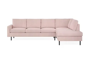 Peppe 4-sits Högervänd L-formad Schäslongsoffa i Manchester - Rosa - Möbler - Soffa - Divansoffa & schäslongsoffa - 4 sits soffa med divan