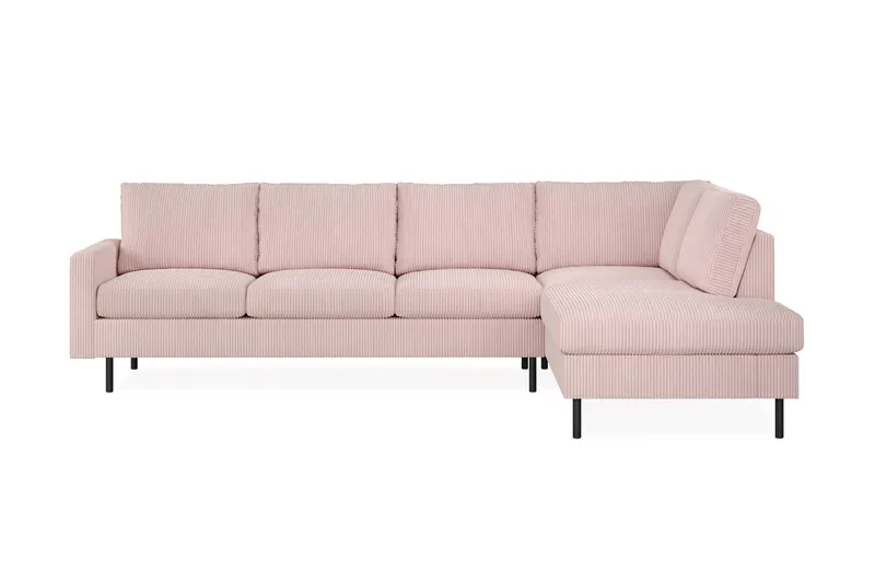 Peppe 4-sits Högervänd L-formad Schäslongsoffa i Manchester - Rosa - Möbler - Soffa - Divansoffa & schäslongsoffa - 4 sits soffa med divan
