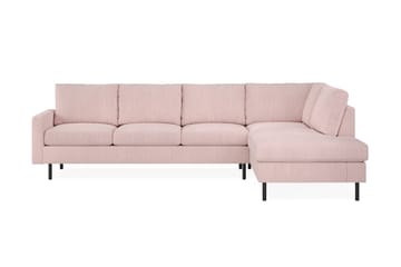 Peppe 4-sits Högervänd L-formad Schäslongsoffa i Manchester - Rosa - Möbler - Soffa - Divansoffa & schäslongsoffa - 4 sits soffa med divan