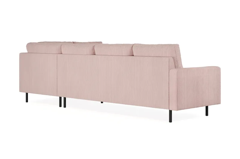 Peppe 4-sits Högervänd L-formad Schäslongsoffa i Manchester - Rosa - Möbler - Soffa - Divansoffa & schäslongsoffa - 4 sits soffa med divan