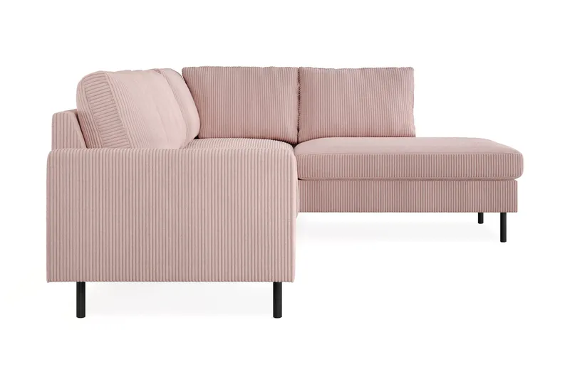 Peppe 4-sits Högervänd L-formad Schäslongsoffa i Manchester - Rosa - Möbler - Soffa - Divansoffa & schäslongsoffa - 4 sits soffa med divan