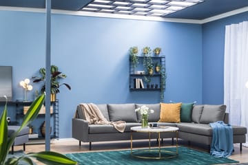 Peppe 4-sits Högervänd L-formad Schäslongsoffa i Tyg - Ljusgrå - Möbler - Soffa - Divansoffa & schäslongsoffa - 4 sits soffa med divan