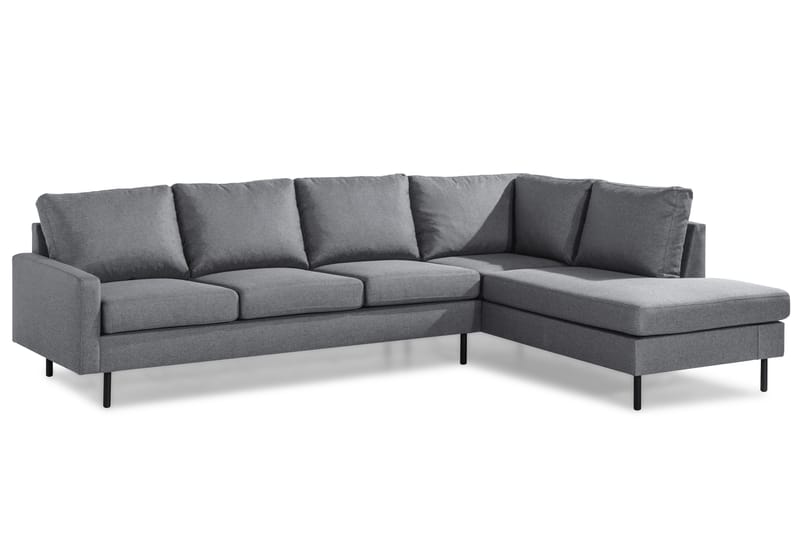 Peppe 4-sits Högervänd L-formad Schäslongsoffa i Tyg - Ljusgrå - Möbler - Soffa - Divansoffa & schäslongsoffa - 4 sits soffa med divan