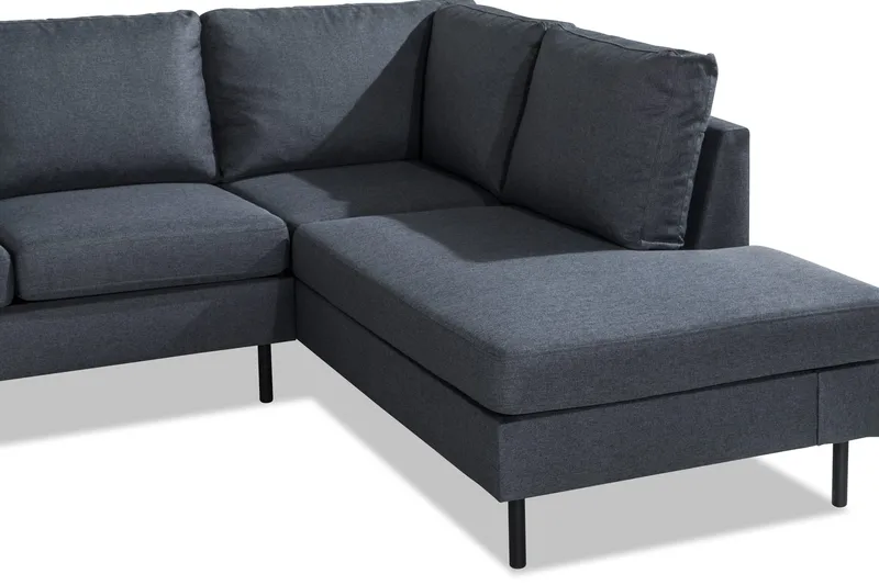 Peppe 4-sits Högervänd L-formad Schäslongsoffa i Tyg - Mörkgrå - Möbler - Soffa - Divansoffa & schäslongsoffa - 4 sits soffa med divan