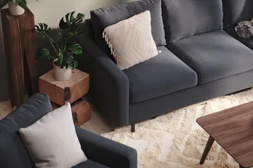 Peppe 4-sits Högervänd L-formad Schäslongsoffa i Tyg - Mörkgrå - Möbler - Soffa - Divansoffa & schäslongsoffa - 4 sits soffa med divan