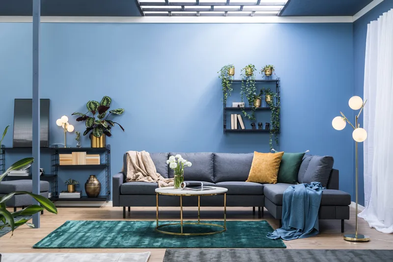 Peppe 4-sits Högervänd L-formad Schäslongsoffa i Tyg - Mörkgrå - Möbler - Soffa - Divansoffa & schäslongsoffa - 4 sits soffa med divan