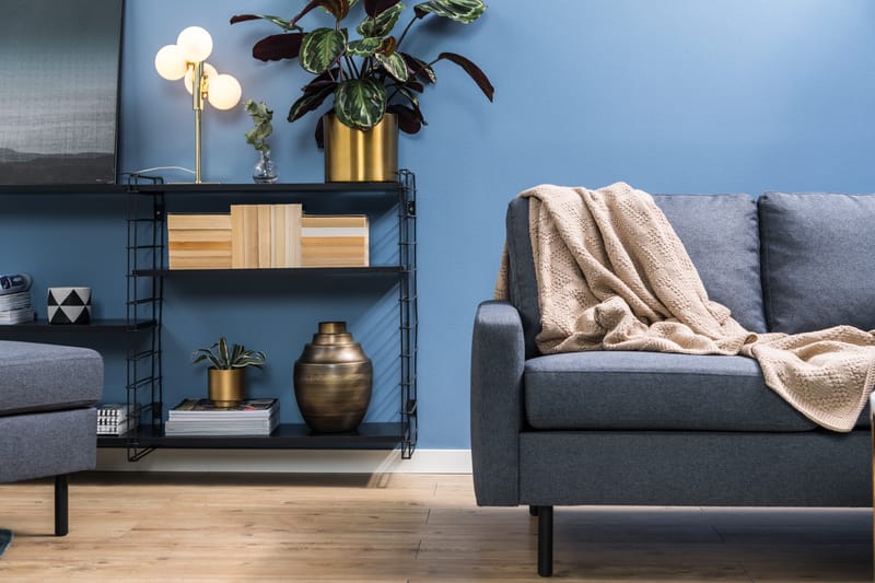 Peppe 4-sits Högervänd L-formad Schäslongsoffa i Tyg - Mörkgrå - Möbler - Soffa - Divansoffa & schäslongsoffa - 4 sits soffa med divan