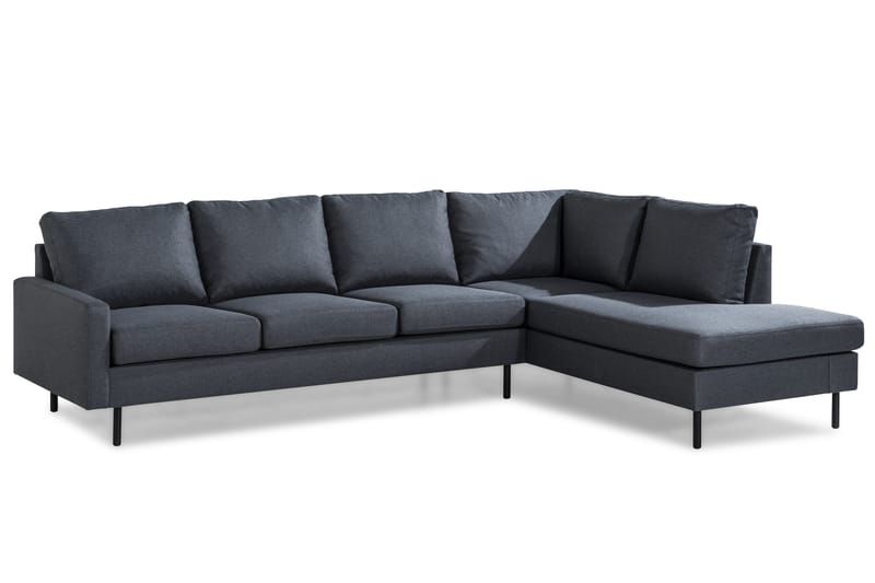 Peppe 4-sits Högervänd L-formad Schäslongsoffa i Tyg - Mörkgrå - Möbler - Soffa - Divansoffa & schäslongsoffa - 4 sits soffa med divan