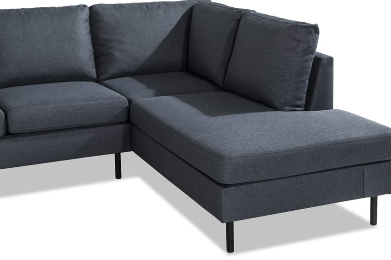 Peppe 4-sits Högervänd L-formad Schäslongsoffa i Tyg - Mörkgrå - Möbler - Soffa - Divansoffa & schäslongsoffa - 4 sits soffa med divan