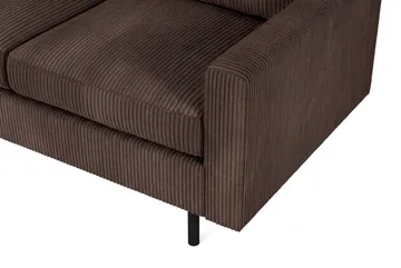 Peppe 4-sits Vänstervänd L-formad Schäslongsoffa i Manchester - Mörkbrun - Möbler - Soffa - Divansoffa & schäslongsoffa - 4 sits soffa med divan